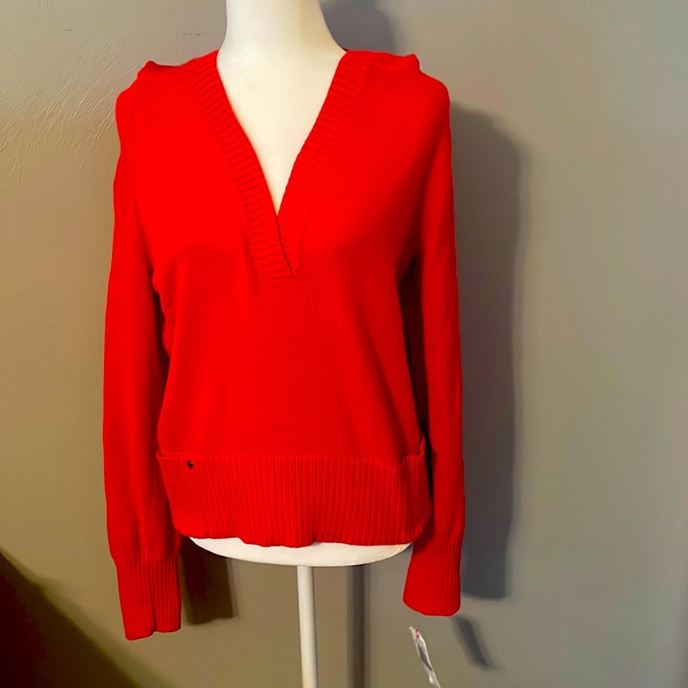 Michael Michael Kors New With Tags V-Neck Coral Sweater Hoodie Size XL